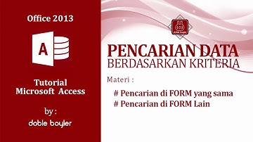 Pencarian Data Form Ms Access | Tutorial Microsoft Access #Tips