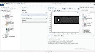 Von karman effect past a cylinder in 2D using COMSOL