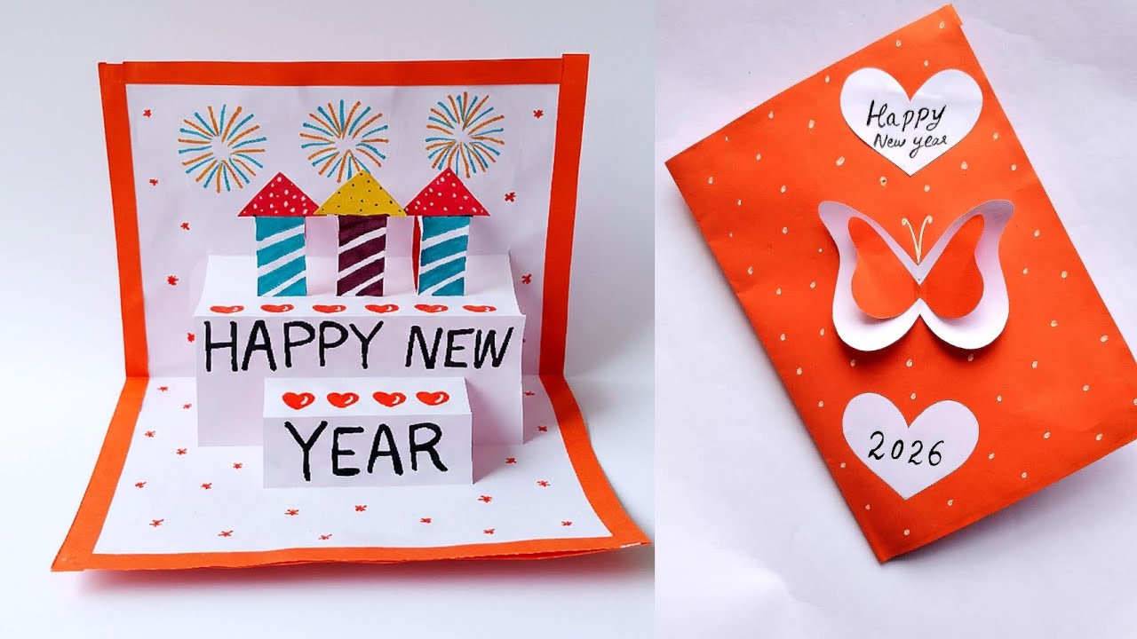Very EASY New Year Pop-Up Card 2026 | Handmade New Year Greeting Card #newyeargreetingcard 