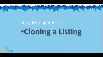 Listing Management - Cloning a Listing