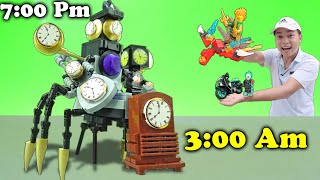 Lego Clock Man 3 Giờ Sáng Và Clock Robot Skibidi Toilet 7 Giờ Tối, Hải Củ Cải Ghép Lego Ninja Rồng