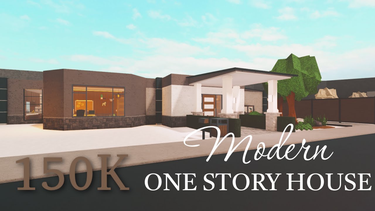 BLOXBURG: 150k Realistic One-Story Modern House | Roblox - YouTube