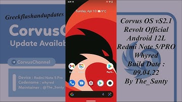 Corvus OS vS2.1 Revolt Official Android 12L Redmi Note 5/PRO Whyred