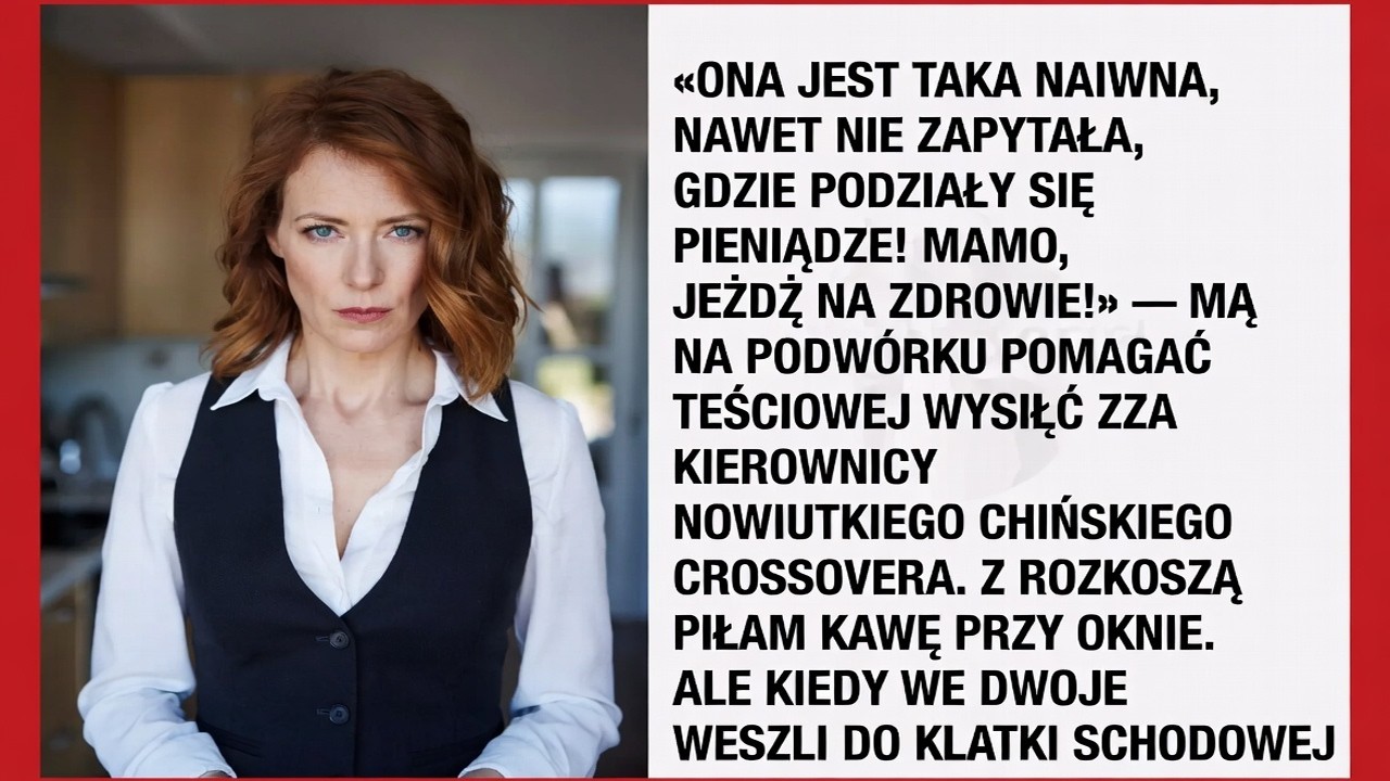 Stałam przy oknie, gdy Damian na podwórku chwalił się przed swoją matką, jak mnie oszukał. „Wcisnąłem jej kit o interesach, a ona wszystko łyknęła. Siedzi tam, gotuje obiady i czeka, aż zostanę...
