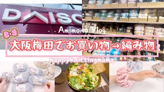 【毛糸のお買い物】大阪 梅田の関西最大級のダイソーさんに行った日の購入品と編んだもの