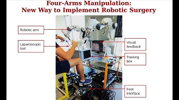 Demonstration of the robotic foot platform and the anastomosis 4-handed task in laparoscopy surgery