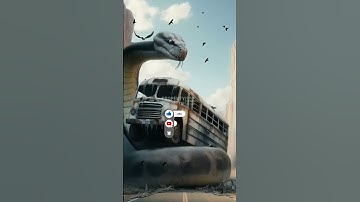 AI Nature Exploration l Travel Discovered l Python vs Bus #shorts #python #bus #short #amazing #wow