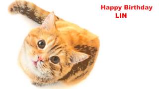 Lin  Cats Gatos - Happy Birthday