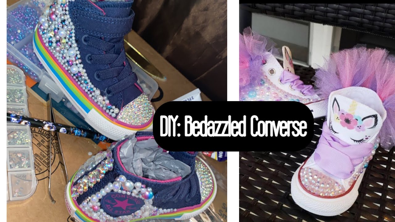 DIY How to Bling Stunning Converse Shoes! Easy Custom Converse Tutorial 