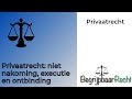 Privaatrecht rechten bij niet nakoming verbintenis executie schadevergoeding en ontbinding