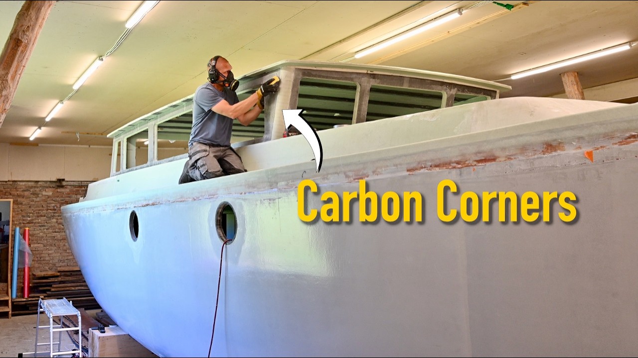 ⁣Port Side Toe Rail & Deckhouse Carbon Corners - Ep. 494 Ran Sailing
