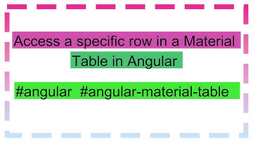Access a specific row in a Material Table in Angular