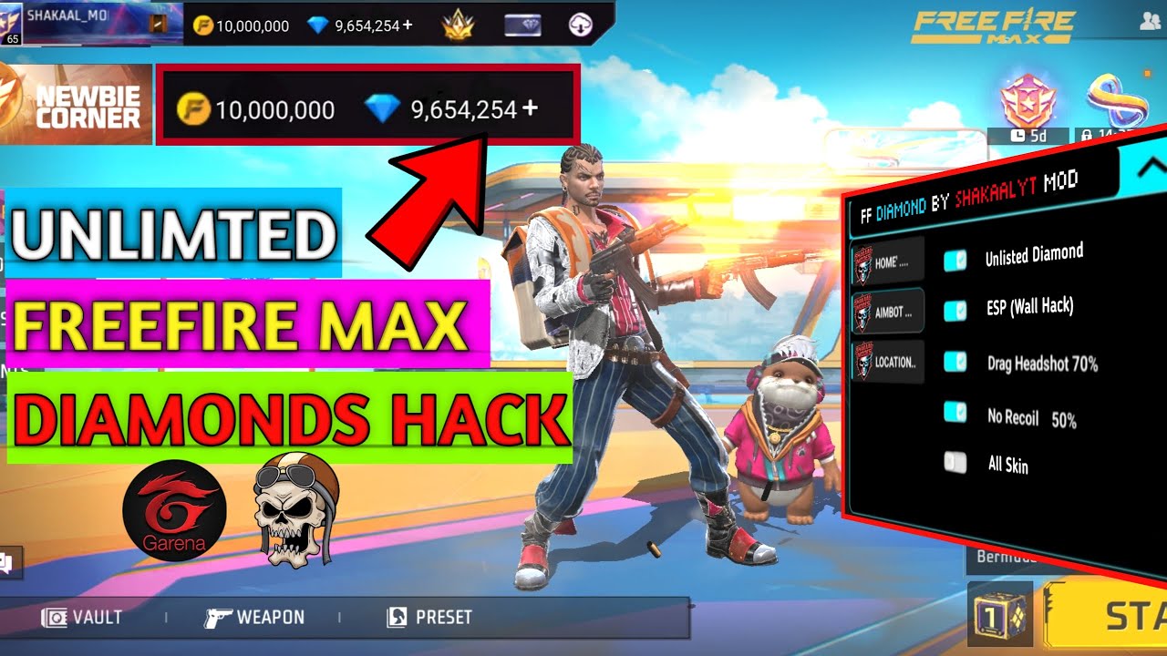 Unlimited Diamonds Hack 💎 FREE FIRE MOD MENU APK 🔥