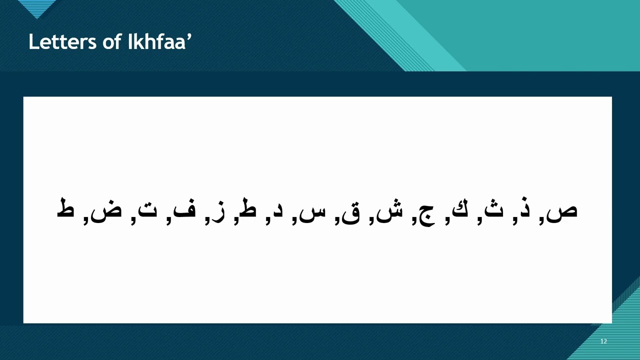 Master Ikhfaa' - The Fourth Rule of Noon As-Sakeenah and Tanween