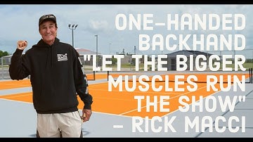 One-handed backhand from the most complete teacher in the game Rick Macci!
