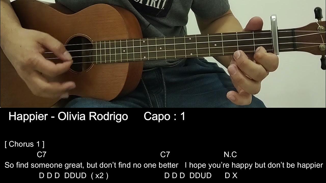 Happier Olivia Rodrigo Ukulele Tutorial with Chord / Lyrics YouTube