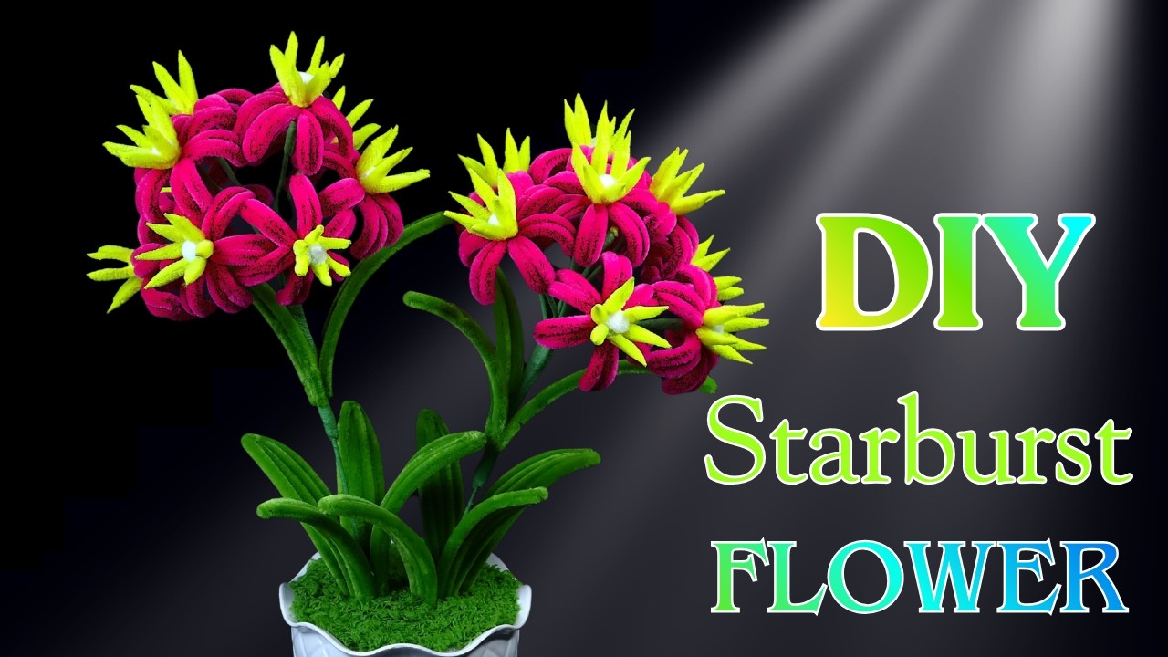 🌸 DIY Starburst Flower with Pipe Cleaners | Easy & Beautiful Flower Craft Tutorial ✨