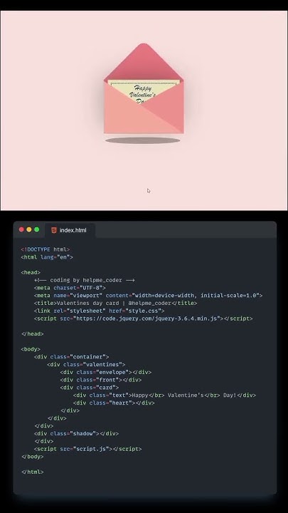 Valentine's day 💌 card using | #html #CSS | #JavaScript | - YouTube