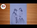 Easy way to draw Father and Daughter -step by step