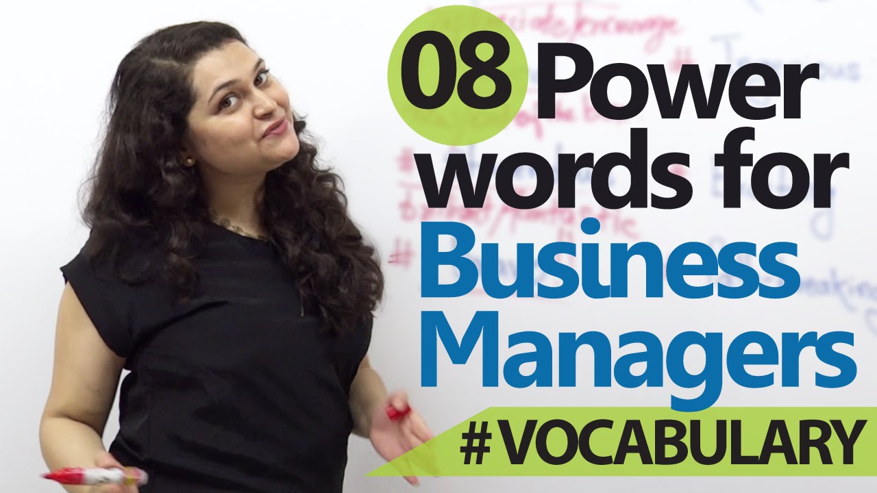 Business English Lesson - 8 Power words for business managers (Learn English)