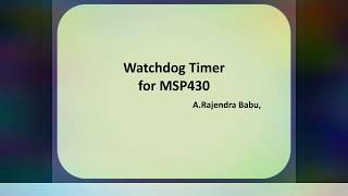 Watchdog Timer of MSP430 Profile