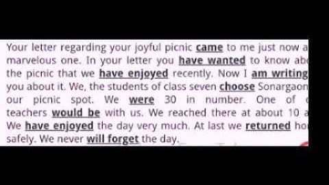 4th week English assignment answer class 7