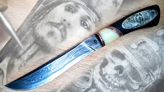 Drawing on metal. Pirates of the Caribbean. knife making