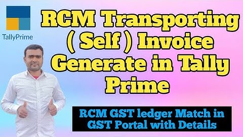 RCM Self invoice Generate in Tally Prime II Self invoice in Tally Prime II