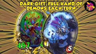 FULL HAND OF DEMONS EVERY TURN WITH THIS INSANE DARK GIFT UNIT! | Hearthstone Battlegrounds