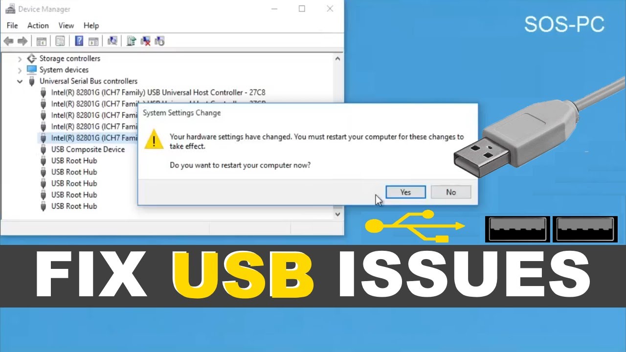 enkel Ryd op publikum How To Fix USB Ports Not Working or Not Recognized (Windows 11, 10, 8.1, 8,  7...) / Laptop & PC - YouTube