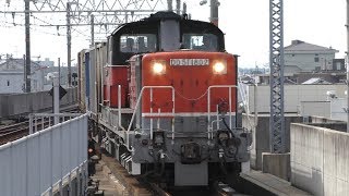 DD51形1802号機+コキ7両 山陰迂回貨物上り @出雲市駅