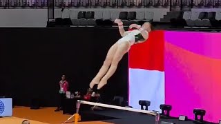 Kaylia Nemour Shows Huge Uneven Bars Routine During Podium Training - World Championships 2025