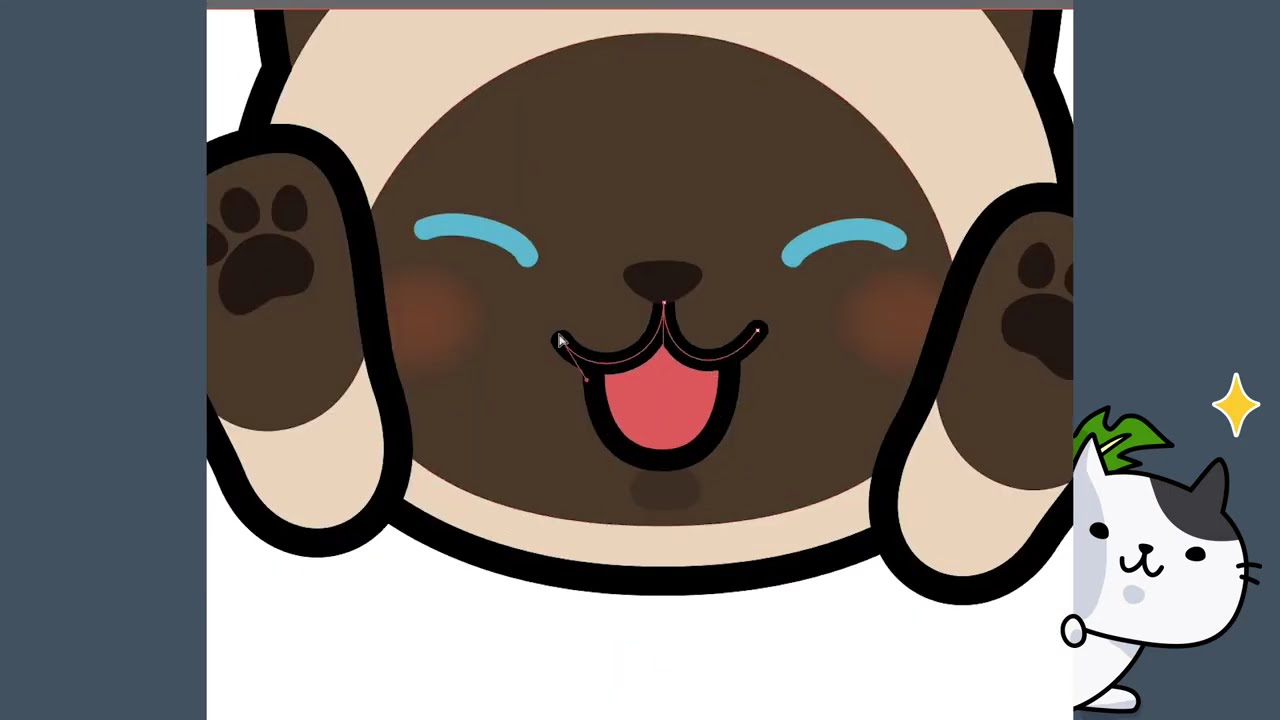 笑顔の猫を描いていくイラストメイキング映像 猫の絵文字イラスト 043 Design Vlog Youtube