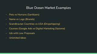 كورس بداية الربح من الانترنت: سوق ضعيف المنافسة - Online Business Kickstart: Blue Ocean Market