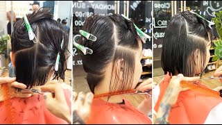 Beautiful Square Line Bob Haircut Tutorial For Women | Classic Bob Hair Cutting Techniques