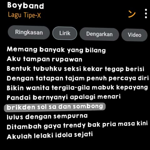 MENTAHAN LIRIK LAGU BOY BAND ||viral tiktok 2022