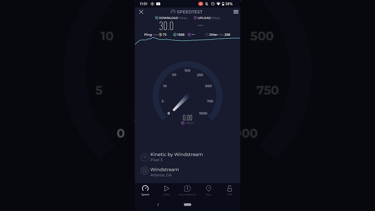 Kinetic by Windstream Internet speed test January 24 2025
