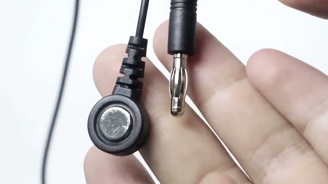 9.0mm Magnetic Female snap to 4.0mm Banana Plug cable – Medical-Grade