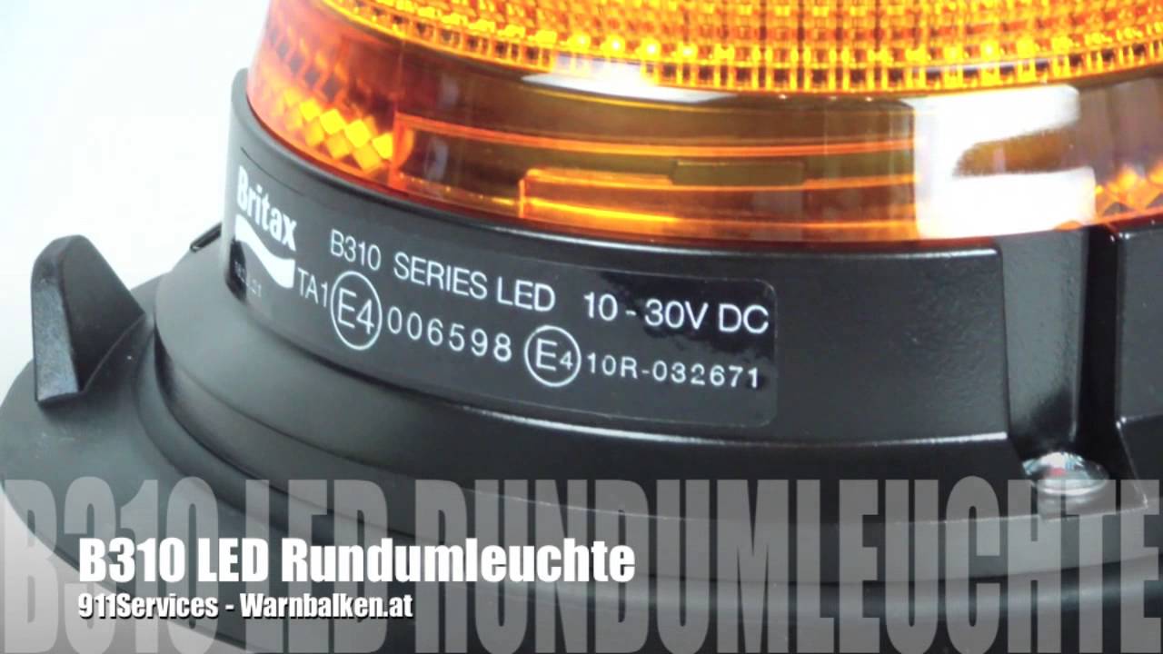 B310 Series Led Rundumleuchte - Gelb - ECE R65 - 911Services Warnbalken.at  