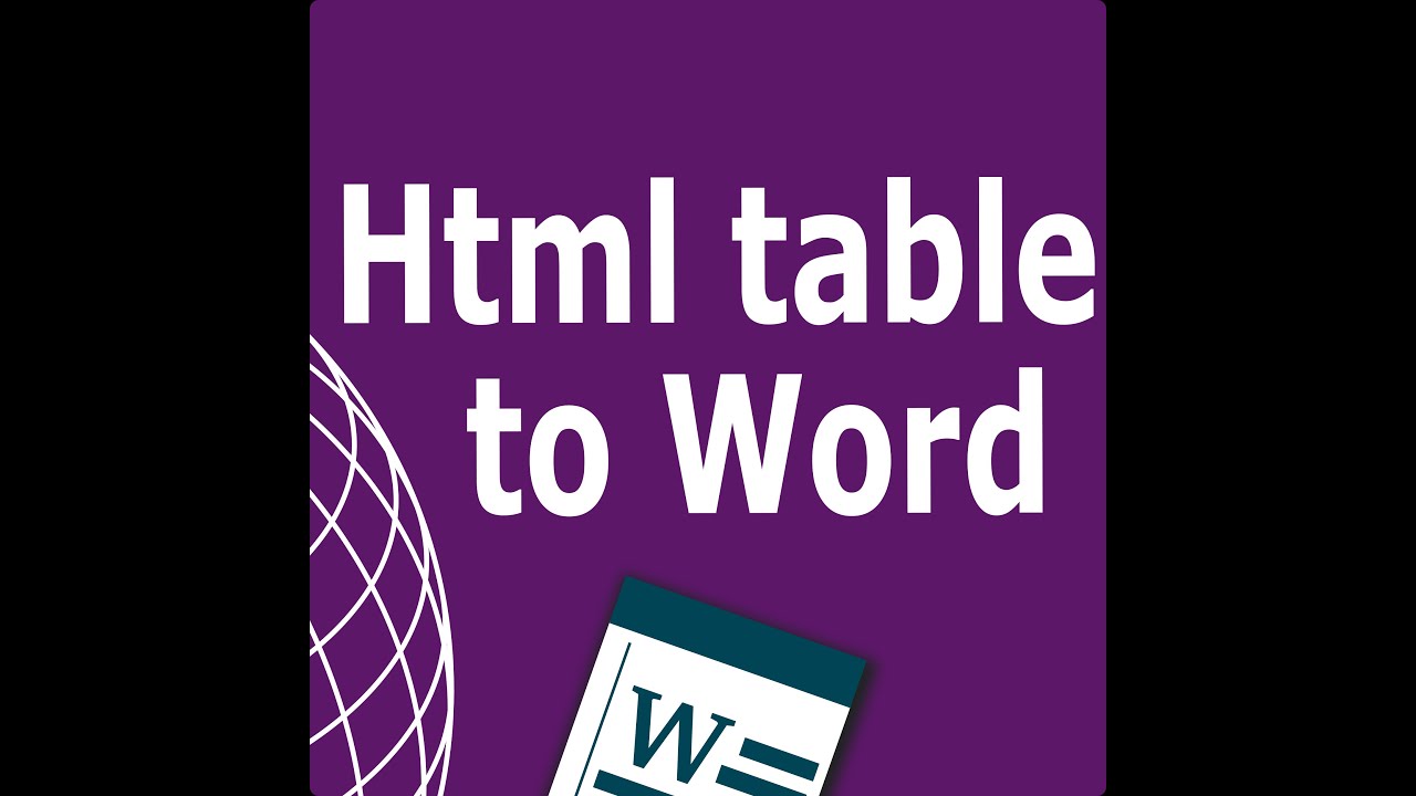 Html table Word -