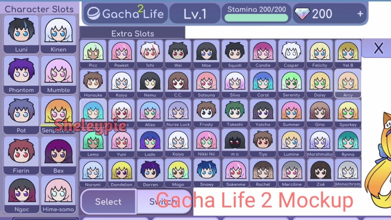 Gacha Life 2 Mockup 50 Character Slots Youtube