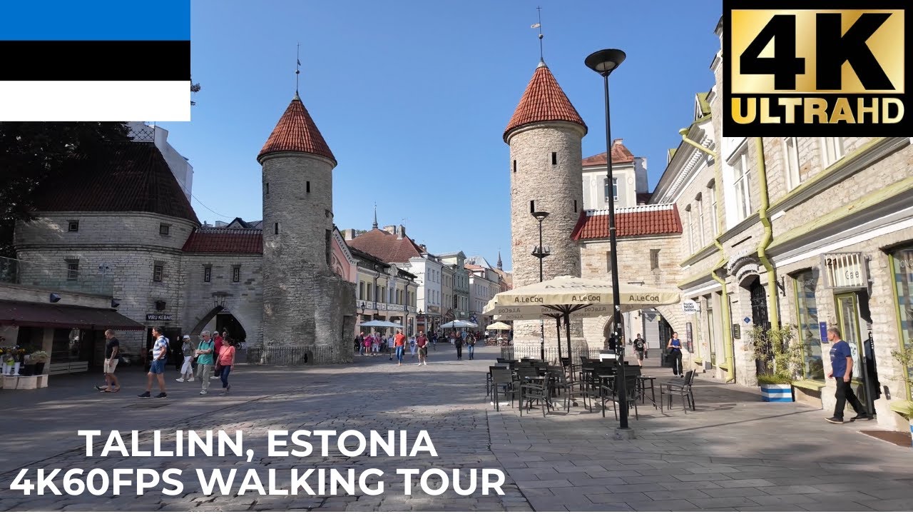 Tallinn walking tour (Old town, City Centre, Rotermaani Kvartal) - City walk series | 4K60fps