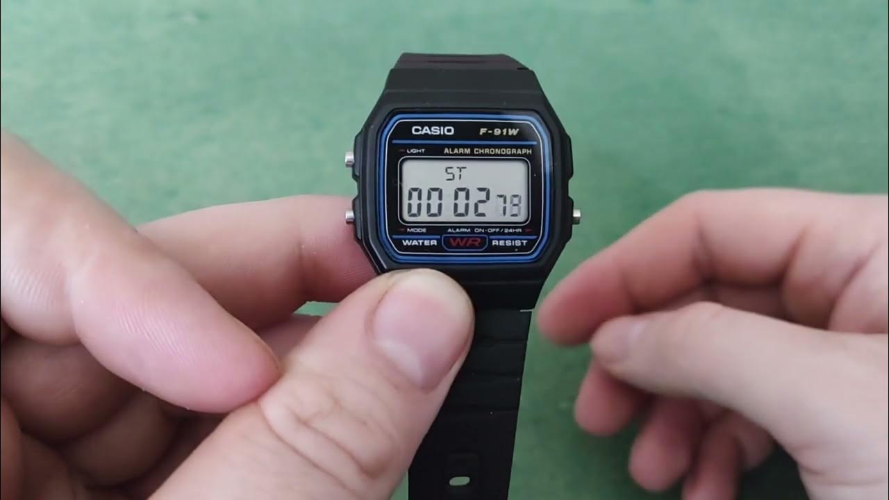how to use the stopwatch in your Casio F91W YouTube
