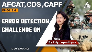 AFCAT 2 2022 | Error Detection Challenge On for AFCAT, CDS, CAPF | By Priya Upadhyay