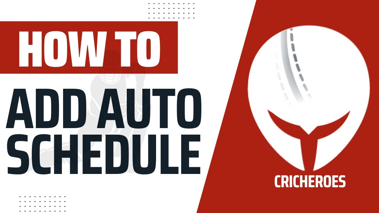 How to add an auto schedule on CricHeroes? (Odisha)