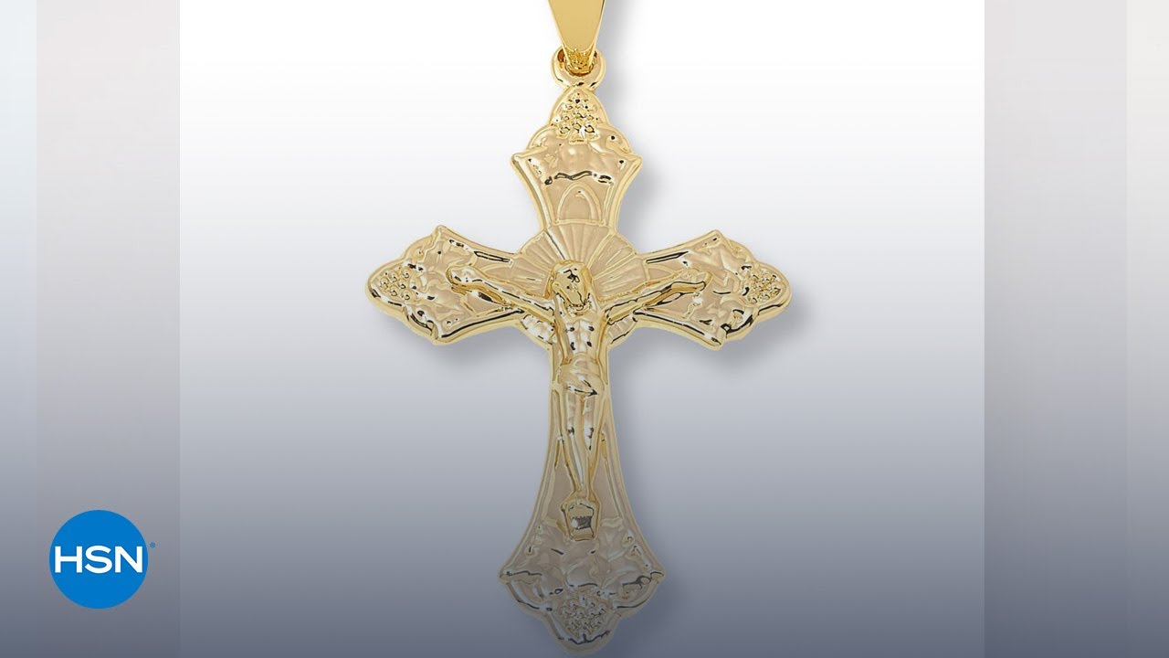 Красивый бронзовый полированный крест-распятие | HSN