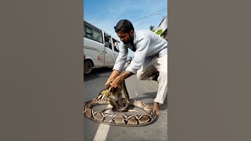 This man saved a monkey from a snake #india #snake #monkey