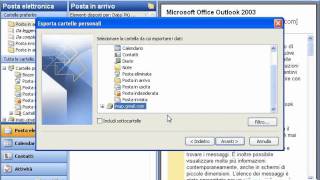 Outlook 2003: esportare, salvare i messaggi e-mail e la rubrica dei contatti screenshot 1