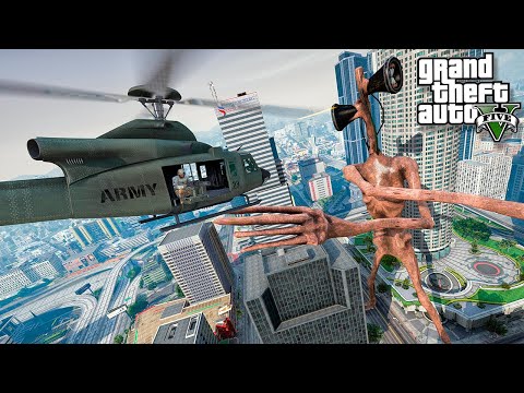 ГИГАНТСКИЙ СИРЕНОГОЛОВЫЙ УНИЧТОЖАЕТ ГОРОД В ГТА 5! SIREN HEAD ОБЗОР МОДА В GTA 5! ГТА 5 МОДЫ MODS