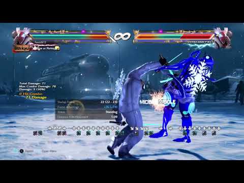 Yoshimitsu 4~3 Kangaroo Kick 76 Damage Simple Execution Combo Version 5 Tekken 7